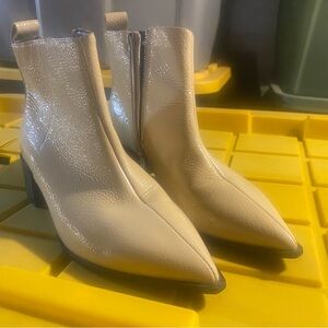 Elegant Cream Ankle Boots
